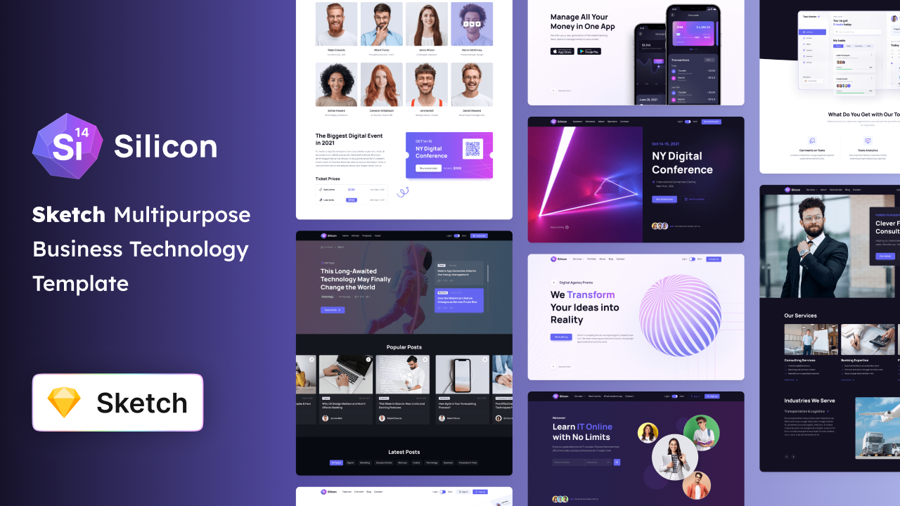 Silicon - Sketch Multipurpose SaaS & Technology Template